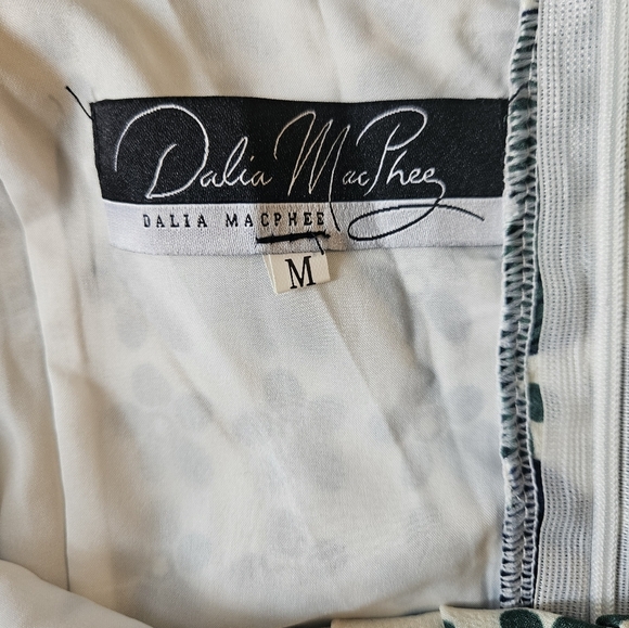 Dalia Macphee Floral Pleated Tie Shoulder Midi Dress Medium - Picture 7 of 8